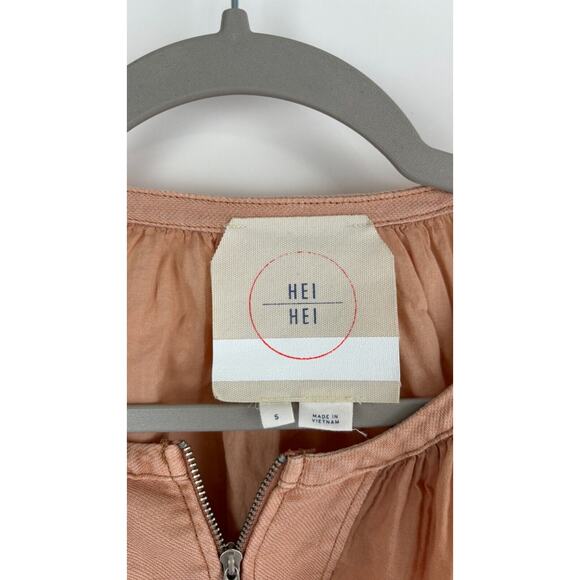 Hei Hei Womens Full Zip Lightweight Bomber Jacket Long Sleeve Size Small Tan - Picture 12 of 12